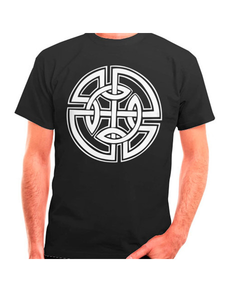 T-shirt nera con nodi celtici, manica...