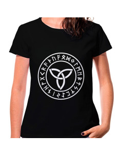 Trisqueta Celta T-shirt donna nera, manica corta