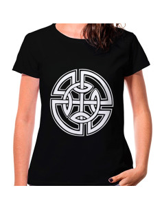 T-shirt Donna Nera Nodi Celtici, manica corta