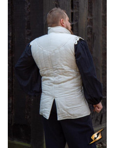 Gambeson da guerriero medievale senza maniche, bianco 2