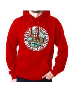 Felpa Rossa Cavalieri Templari con Cappuccio