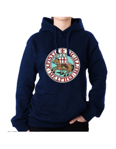 Felpa Blu Navy dei Cavalieri Templari con Cappuccio 2