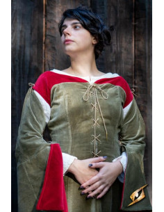 Abito medievale della regina Isobel, colore verde 2