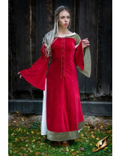 Abito medievale della regina Isobel, colore rosso