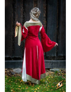 Abito medievale della regina Isobel, colore rosso 2