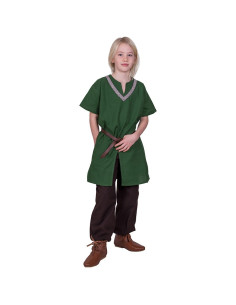 Tunica medievale Ailrik bambino, colore verde