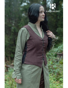 Gilet contadino medievale mariano, colore marrone