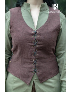 Gilet contadino medievale mariano, colore marrone 2