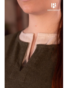 Tunica medievale corta da donna Svenja, colore verde oliva 2