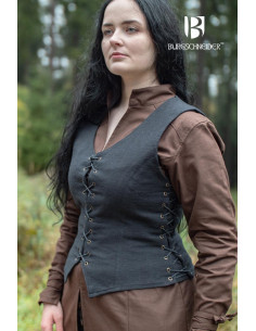 Gilet contadino medievale mariano, colore nero