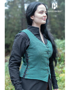 Gilet contadino medievale mariano, colore verde