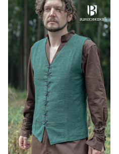 Gilet contadino medievale Maron, colore verde