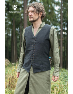 Gilet contadino medievale Maron, colore nero