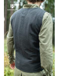 Gilet contadino medievale Maron, colore nero 2