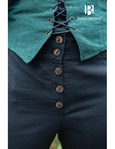 Pantaloni medievali Kerga, cotone nero