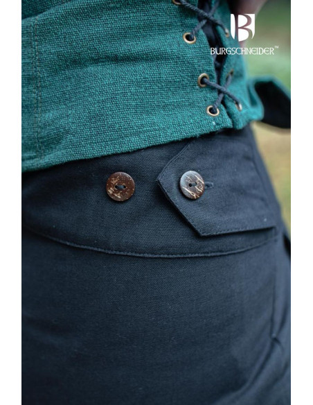 Pantaloni medievali Kerga, cotone nero