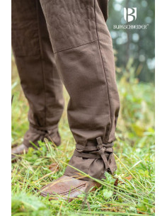 Pantaloni medievali Kerga, cotone marrone