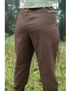 Pantaloni medievali Kerga, cotone marrone 2