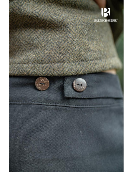 Pantaloni medievali Kergon, cotone nero