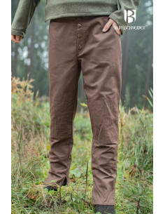 Pantaloni medievali Kergon, cotone marrone