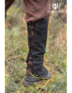 Schinieri medievali in lana Seran, colore nero 2