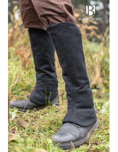 Schinieri medievali in lana Seran, colore nero