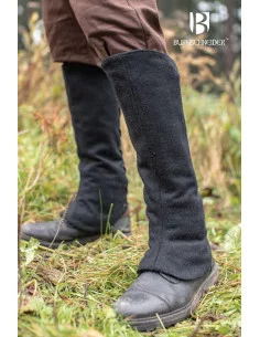 Schinieri medievali in lana Seran, colore nero