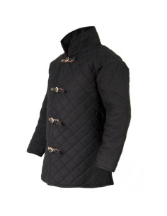 Gambeson medievale imbottito, colore nero