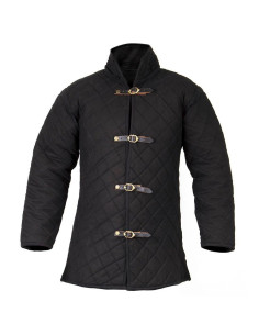 Gambeson medievale imbottito, colore nero 2