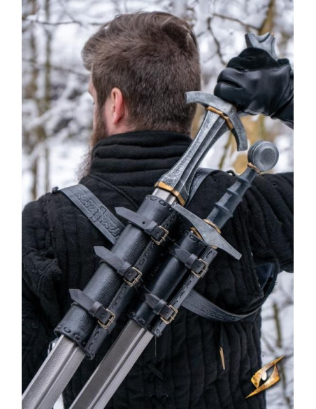 Doppio Tahalí per la schiena in nero