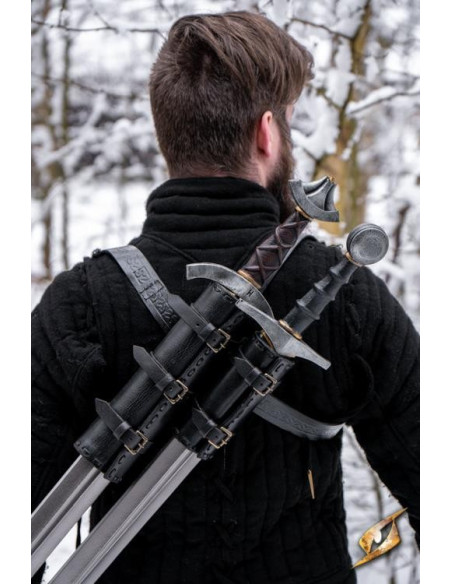 Doppio Tahalí per la schiena in nero