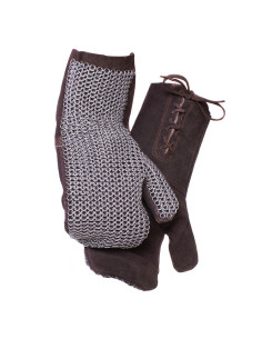 Paramani in pelle imbottiti con cotta di maglia