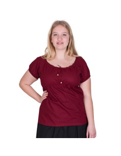 Blusa medievale a maniche corte Aren, colore rosso