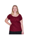 Blusa medievale a maniche corte Aren, colore rosso