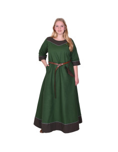 Abito medievale in cotone modello Gesine, verde