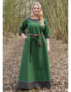 Abito medievale in cotone modello Gesine, verde 2