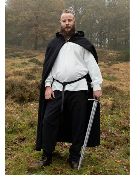 Camicia medievale bianca con bottone...