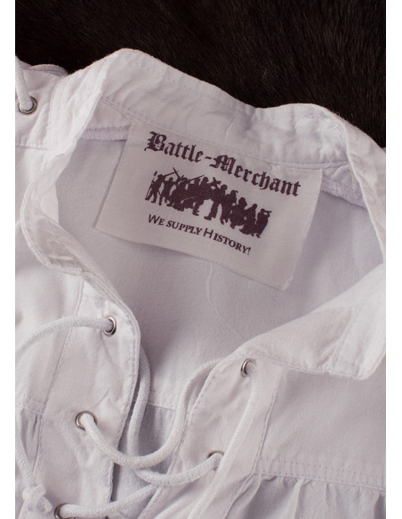 Camicia medievale bianca con lacci...