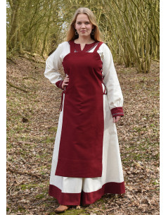 Grembiule vichingo Tina in cotone, colore vino rosso 2