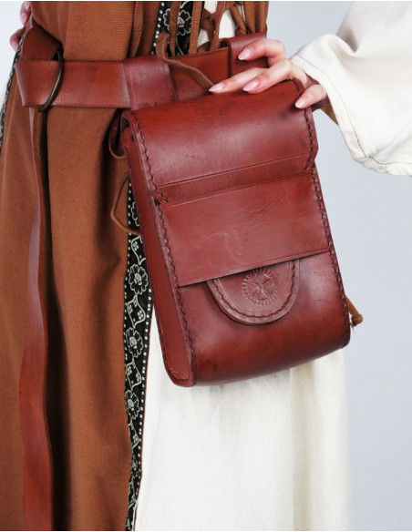 Marsupio medievale in pelle