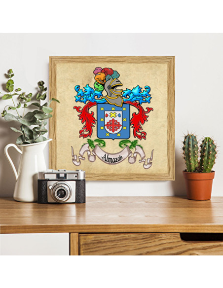 Quadro scudo araldico con 1 cognome...