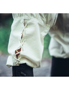 Pantaloni vichinghi lacci bianchi naturali 2