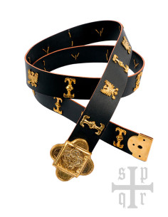 Cintura medievale San Giorgio in pelle nera