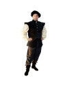 Gilet rinascimentale foderato modello Heinrich, colore nero