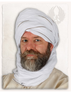 Autentico turbante arabo Masud bianco