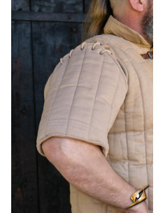Guerriero Medievale Manica Corta Gambeson, Beige Deserto 2