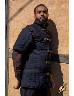 Gambeson manica corta da guerriero medievale, Black Epic