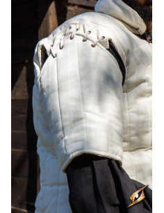 Gambeson medievale a maniche corte del Guerriero, bianco... 2