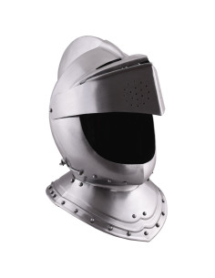 Elmo medievale inglese chiuso del XVI secolo, acciaio da... 2