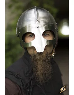 Elmo vichingo con maschera, finitura lucida